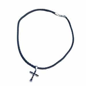κολιέ με ατσάλινο σταυρό  2