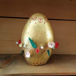 Διακοσμητικό Χειροποίητο Χρυσό Πασχαλινό Αυγό 1