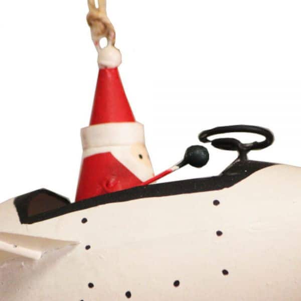 Στολίδι Διακοσμητικό Άγιος Βασίλης σε Λευκό Αεροπλάνο  2