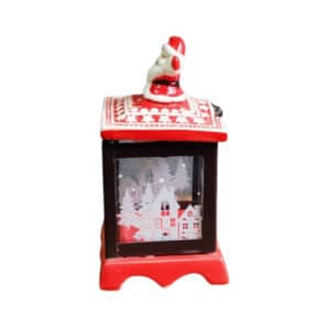 Επιτραπέζιο Διακοσμητικό Φαναράκι με Άγιο Βασίλη 1