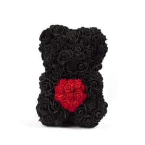 Αρκουδάκι από Τεχνητά Μαύρα Τριαντάφυλλα