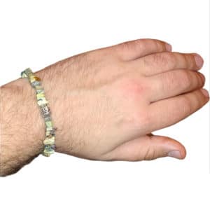 Χειροποίητο Aνδρικό Bραχιόλι με Ακανόνιστες Ημιπολύτιμες Πέτρες και Βούδα 1