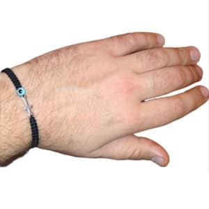 Χειροποίητο Unisex Βραχιόλι με Macrame Πλέξη και Σταυρό2