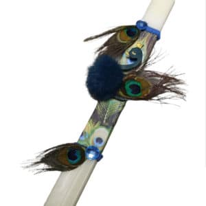 Χειροποίητη Πασχαλινή Λαμπάδα Παγώνι 1 1