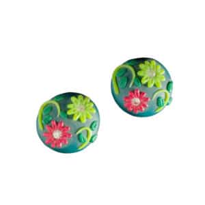 Χειροποίητα Γυναικεία Σκουλαρίκια Κλιπς με Λουλούδια και Στρας 1