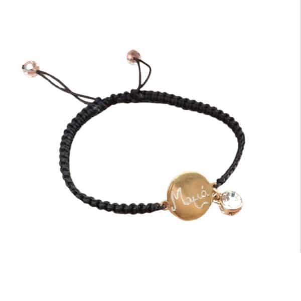 Χειροποίητο Macrame Βραχιόλι Μαμά Μαύρο