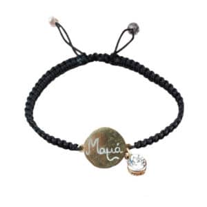 Χειροποίητο Macrame Βραχιόλι Μαμά Μαύρο 1