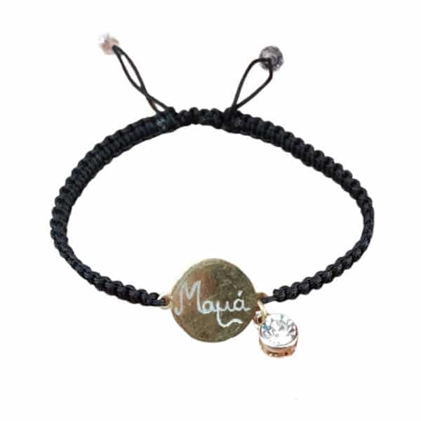 Χειροποίητο Macrame Βραχιόλι Μαμά Μαύρο 1