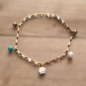 Χειροποίητο Γυναικείο Βραχιολάκι Ποδιού με Ατσάλινη Αλυσίδα Charms 1