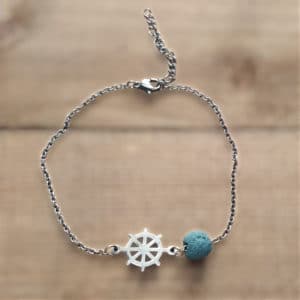 Χειροποίητο Γυναικείο Βραχιολάκι Ποδιού με Ατσάλινη Αλυσίδα Τιμόνι 1