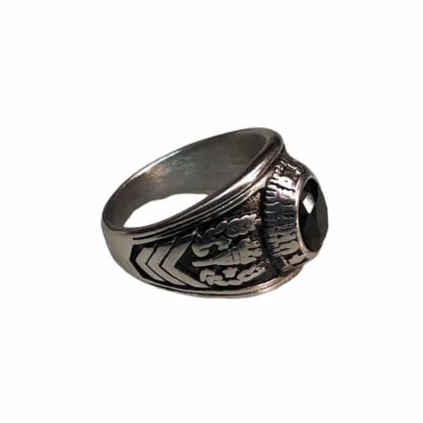 Ανδρικό Δαχτυλίδι από Ατσάλι με Μαύρο Όνυχα 3
