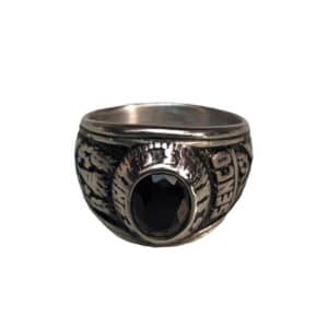 Ανδρικό Δαχτυλίδι από Ατσάλι με Μαύρο Όνυχα