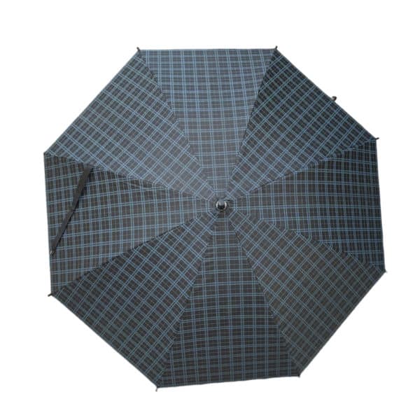 Αντιανεμική Ομπρέλα Βροχής με Μπαστούνι Καρό Μαύρη Μπλε 2