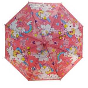 Αντιανεμική Παιδική Ομπρέλα Βροχής Μονόκεροι Ροζ 2