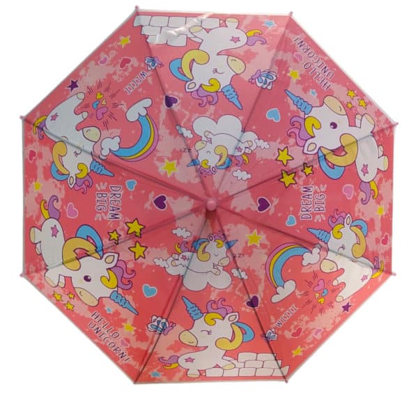 Αντιανεμική Παιδική Ομπρέλα Βροχής Μονόκεροι Ροζ 2