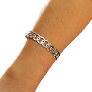 Γυναικείο Ατσάλινο Eπιπλατινωμένο Bραχιόλι Bέργα Αλυσίδα 2