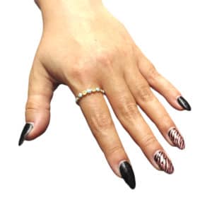 Γυναικείο Ατσάλινο Επιχρυσωμένο Δαχτυλίδι Βεράκι με Ματάκια Στρας 2