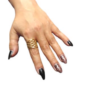Γυναικείο Ατσάλινο Επιχρυσωμένο Δαχτυλίδι Πλεκτό 1