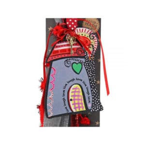 Χειροποίητο Γούρι Ξύλινο Σπίτι Funky Homemade Μωβ 1