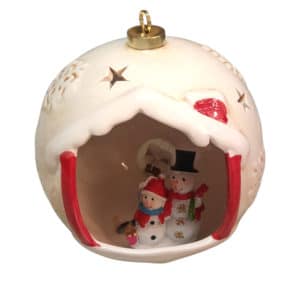 Χριστουγεννιάτικη Διακοσμητική Μπάλα Πορσελανης με Φως 1