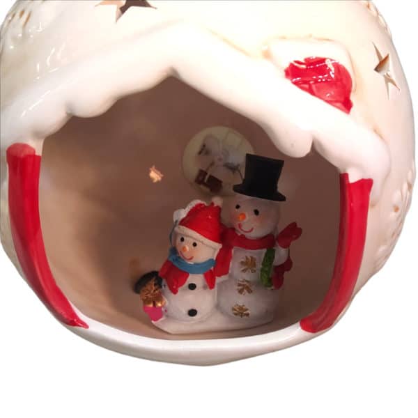 Χριστουγεννιάτικη Διακοσμητική Μπάλα Πορσελανης με Φως 2