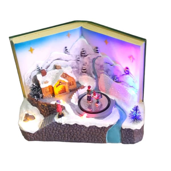 Χριστουγεννιάτικο Επιτραπέζιο Φωτιζόμενο Διακοσμητικό Χωριό Βιβλίο 2