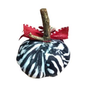 Χειροποίητη Βελούδινη Κολοκύθα Γούρι 23 Ζέβρα Animal Print 2