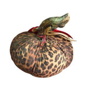 Χειροποίητη Βελούδινη Κολοκύθα Γούρι 23 Λεοπάρ Animal Print 2