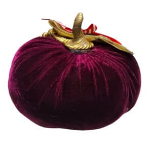 Χειροποίητη Βελούδινη Κολοκύθα Γούρι 23 Μπορντό 2