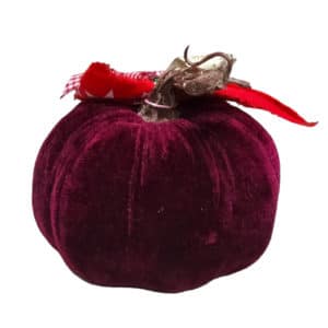 Χειροποίητη Βελούδινη Κολοκύθα Γούρι 23 Μπορντό Μεσαία 1