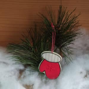 Χειροποίητο Χριστουγεννιάτικο Στολίδι Δέντρου Γάντι Αγίου Βασίλη